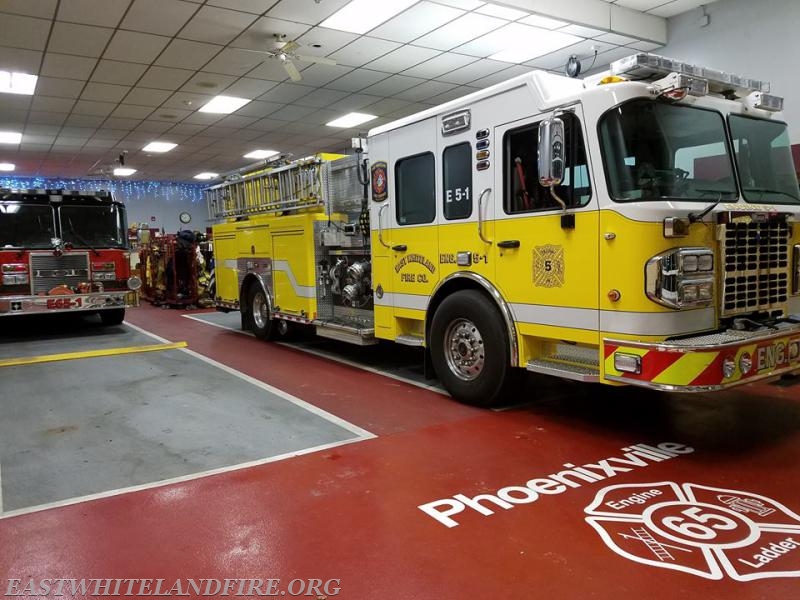 Engine 5-1 on stand-by at Phoenixville fire station.